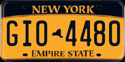 NY license plate GIO4480