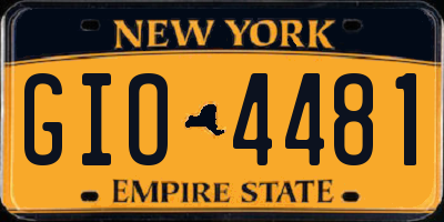 NY license plate GIO4481