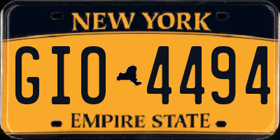 NY license plate GIO4494