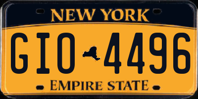 NY license plate GIO4496