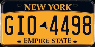 NY license plate GIO4498