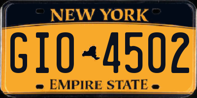NY license plate GIO4502