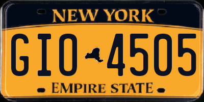 NY license plate GIO4505