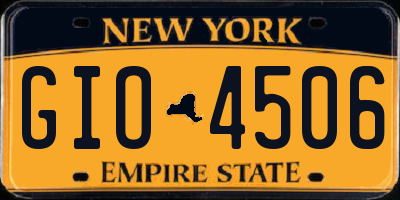 NY license plate GIO4506