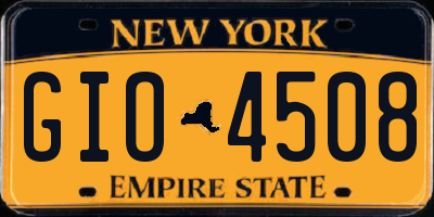 NY license plate GIO4508