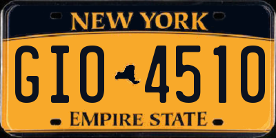NY license plate GIO4510