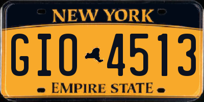 NY license plate GIO4513