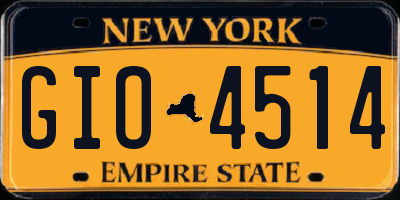 NY license plate GIO4514