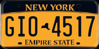 NY license plate GIO4517