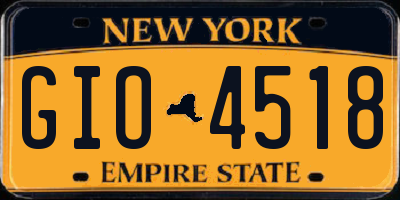 NY license plate GIO4518