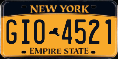 NY license plate GIO4521