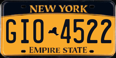 NY license plate GIO4522