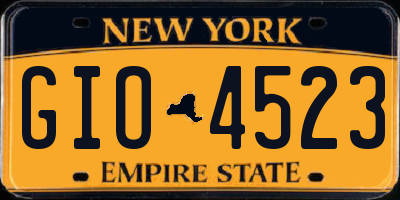 NY license plate GIO4523