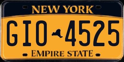 NY license plate GIO4525
