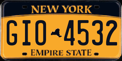 NY license plate GIO4532