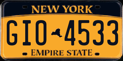 NY license plate GIO4533