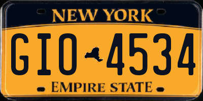 NY license plate GIO4534