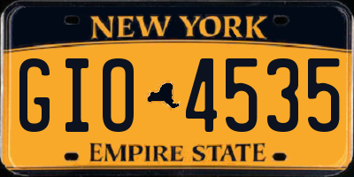 NY license plate GIO4535