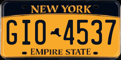 NY license plate GIO4537