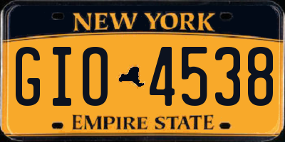 NY license plate GIO4538