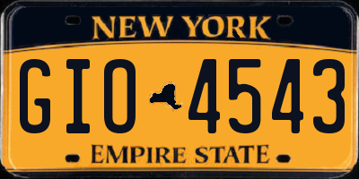 NY license plate GIO4543