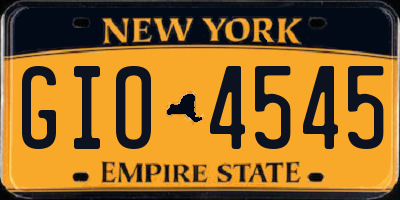 NY license plate GIO4545