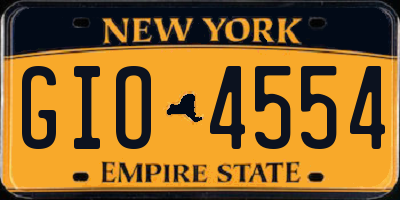 NY license plate GIO4554