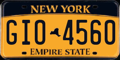 NY license plate GIO4560