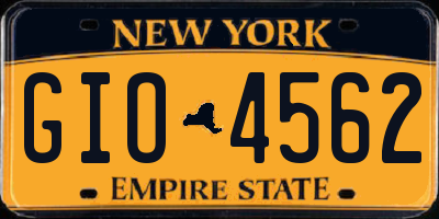 NY license plate GIO4562