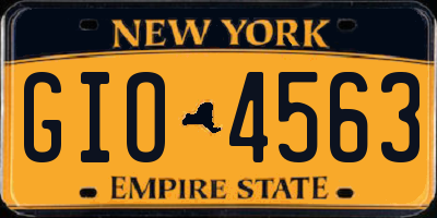 NY license plate GIO4563