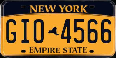 NY license plate GIO4566