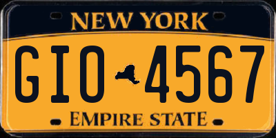 NY license plate GIO4567