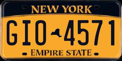 NY license plate GIO4571