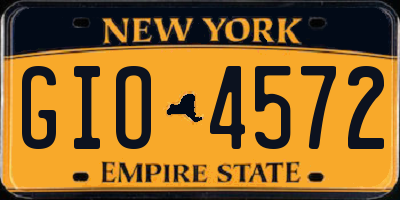 NY license plate GIO4572