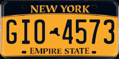 NY license plate GIO4573