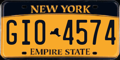 NY license plate GIO4574