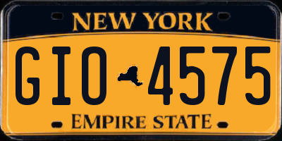 NY license plate GIO4575