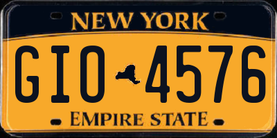 NY license plate GIO4576