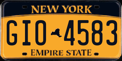 NY license plate GIO4583