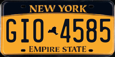 NY license plate GIO4585