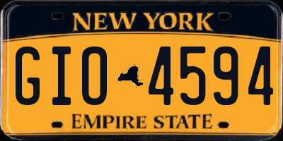 NY license plate GIO4594