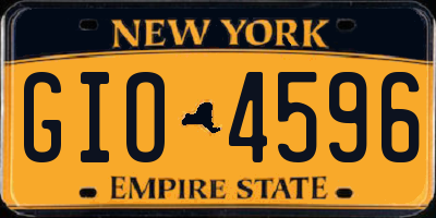 NY license plate GIO4596