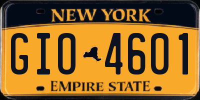 NY license plate GIO4601