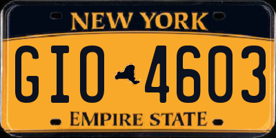 NY license plate GIO4603