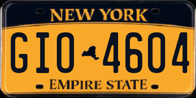NY license plate GIO4604