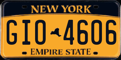NY license plate GIO4606