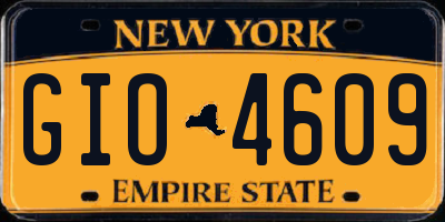 NY license plate GIO4609