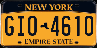 NY license plate GIO4610