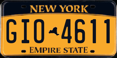NY license plate GIO4611