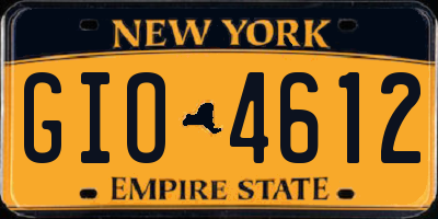 NY license plate GIO4612